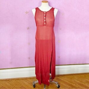 Free People Have To Have It Semi Sheer Maxi Dress Size Small Soft Grunge Baddie
